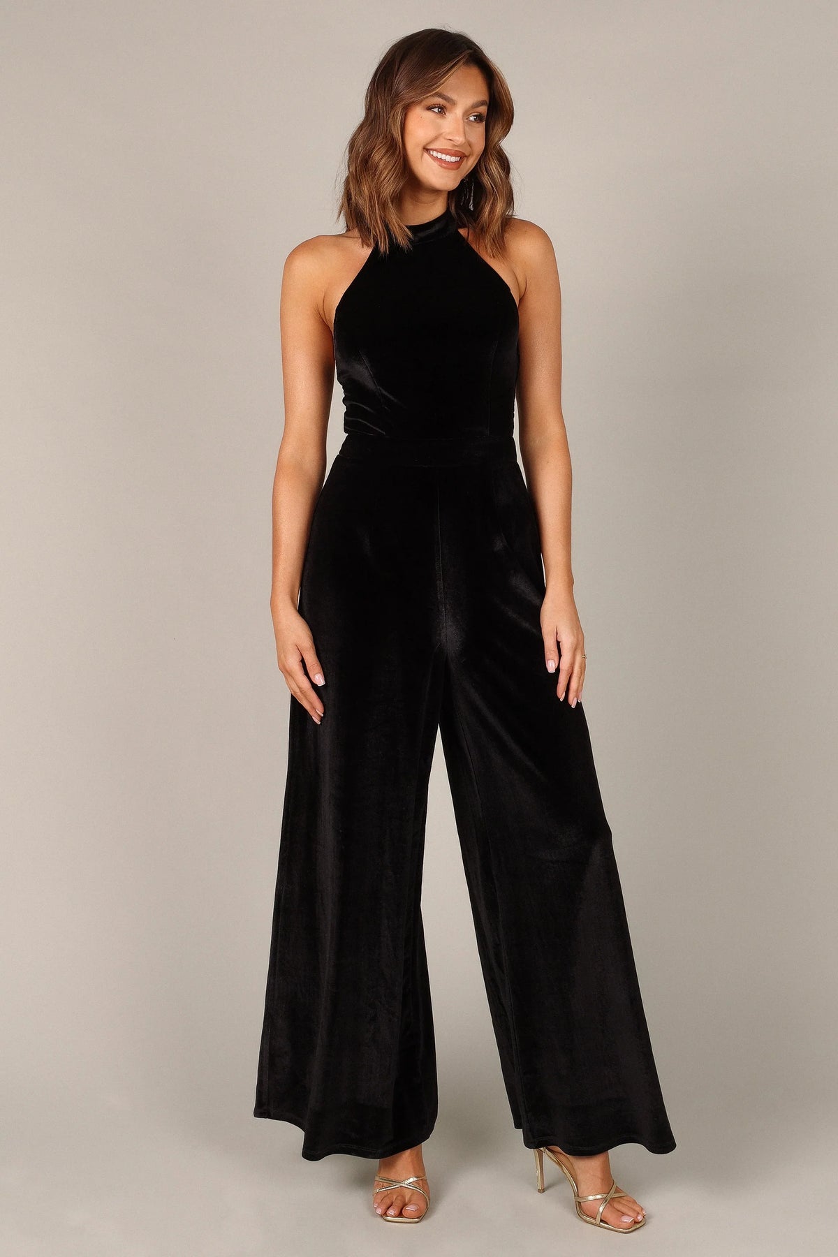 Aria Velvet Jumpsuit Black