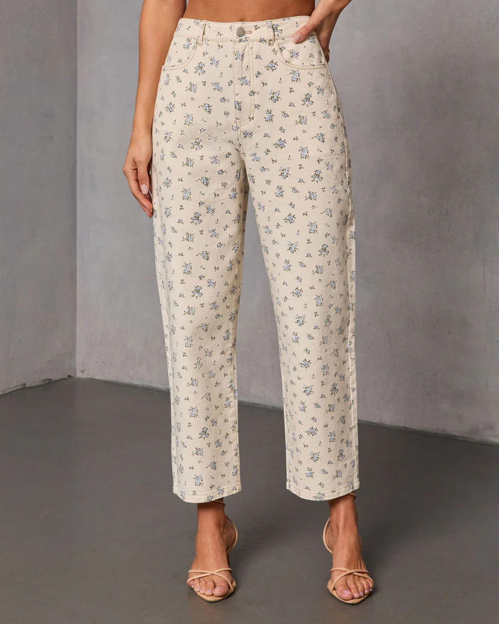Prairie Bloom Floral Barrel Leg Pants