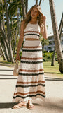 Kamali Halter Neck Top Natural Stripe