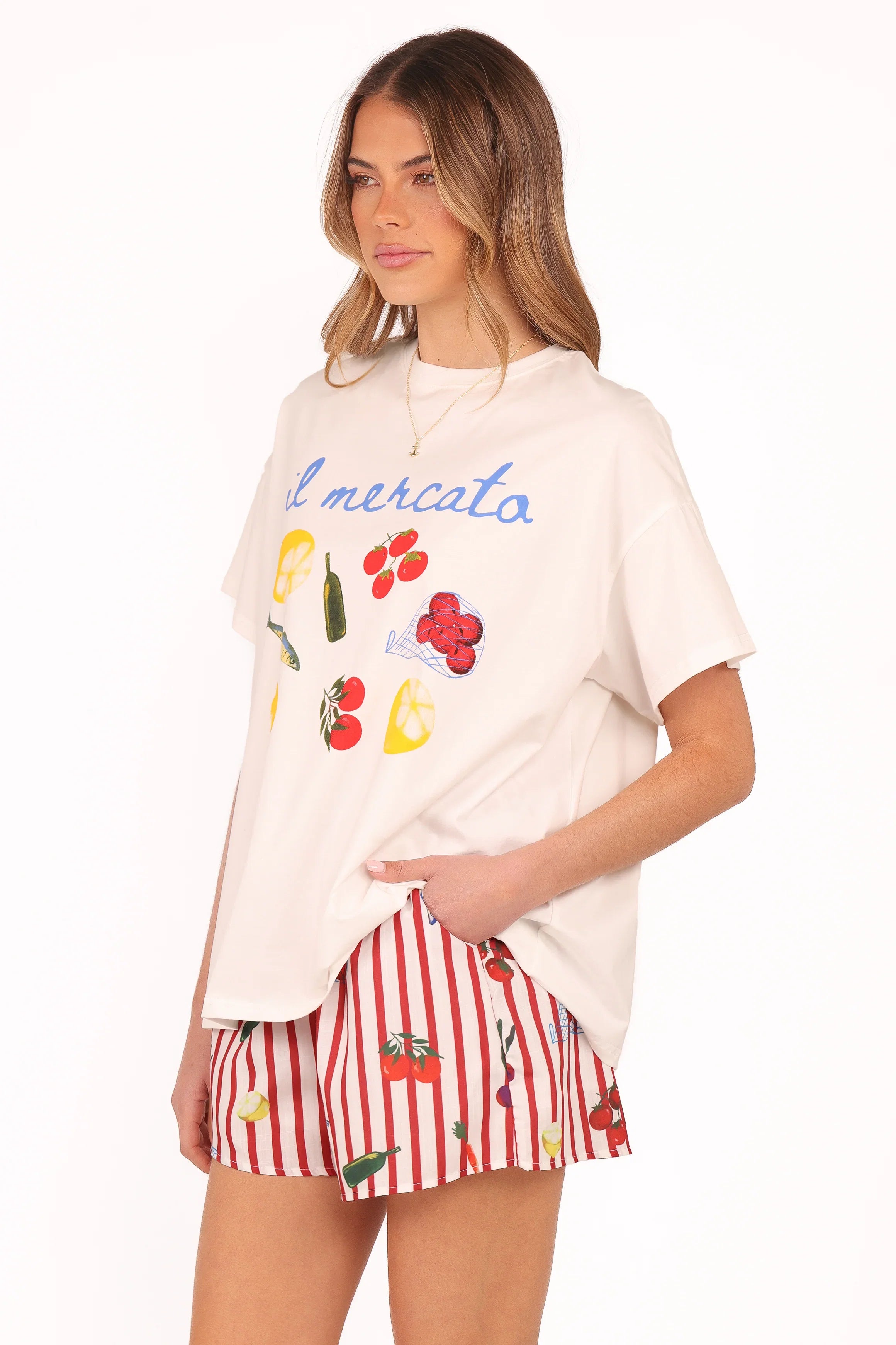 Krystal Short Set Red Stripe
