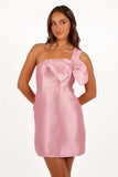 Veve One Shoulder Mini Dress Poppy Pink