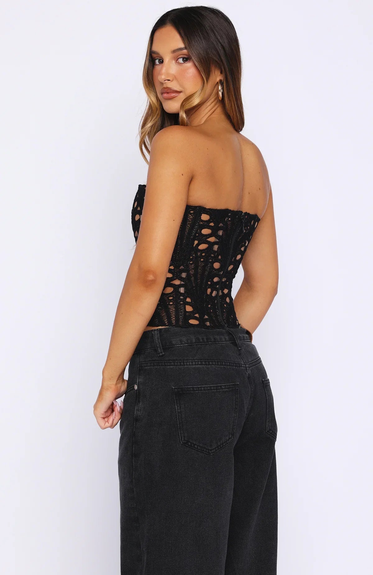 So Much To Say Strapless Bustier Black
