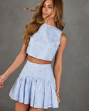 Springtime Sketch Floral Eyelet Top
