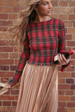 Lillee Ruched Top Red Plaid