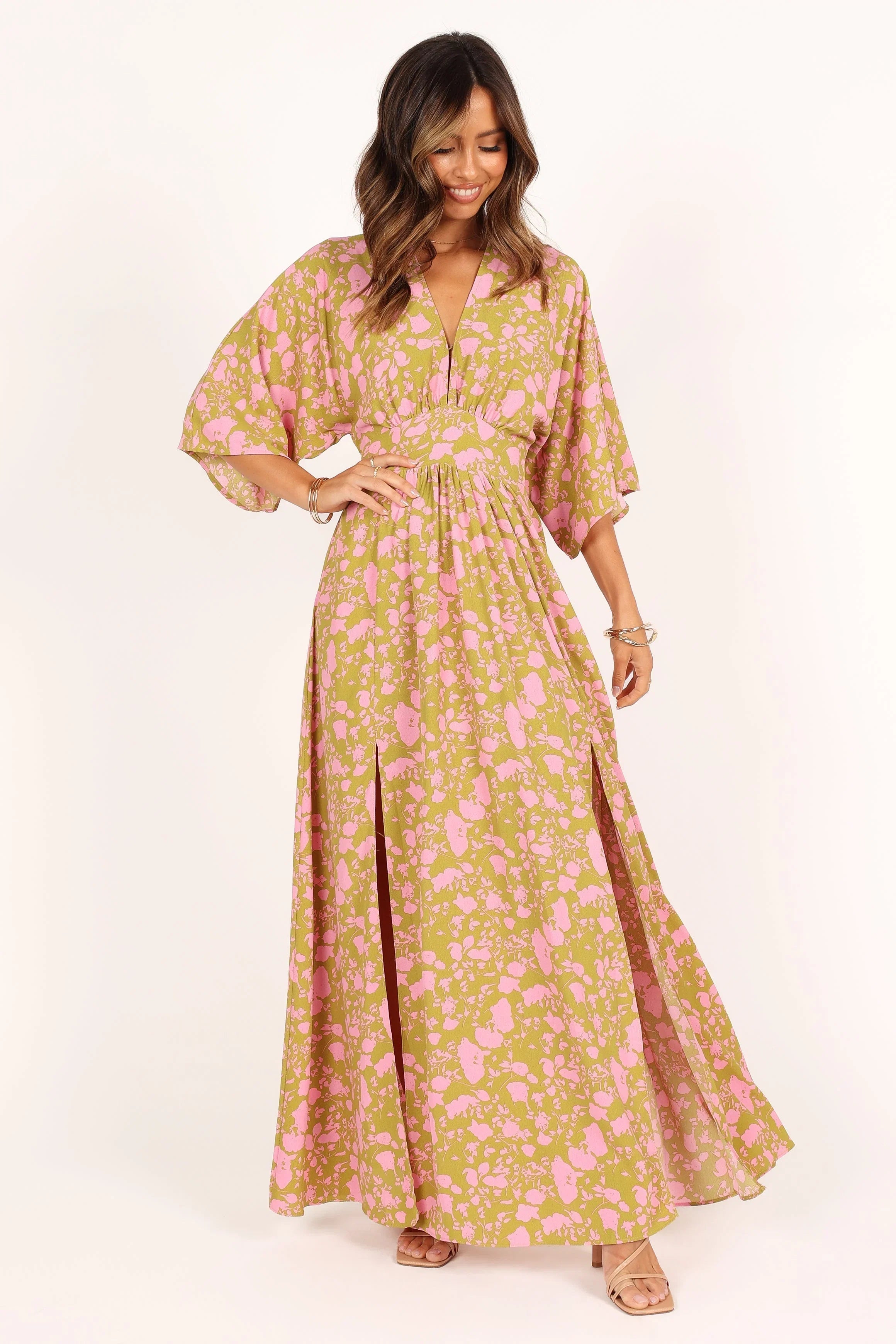 Fran Maxi Dress Green Pink