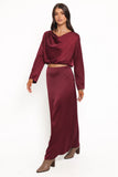Catherine Skirt Set Burgundy