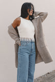 Skylar Open Front Coatigan Taupe