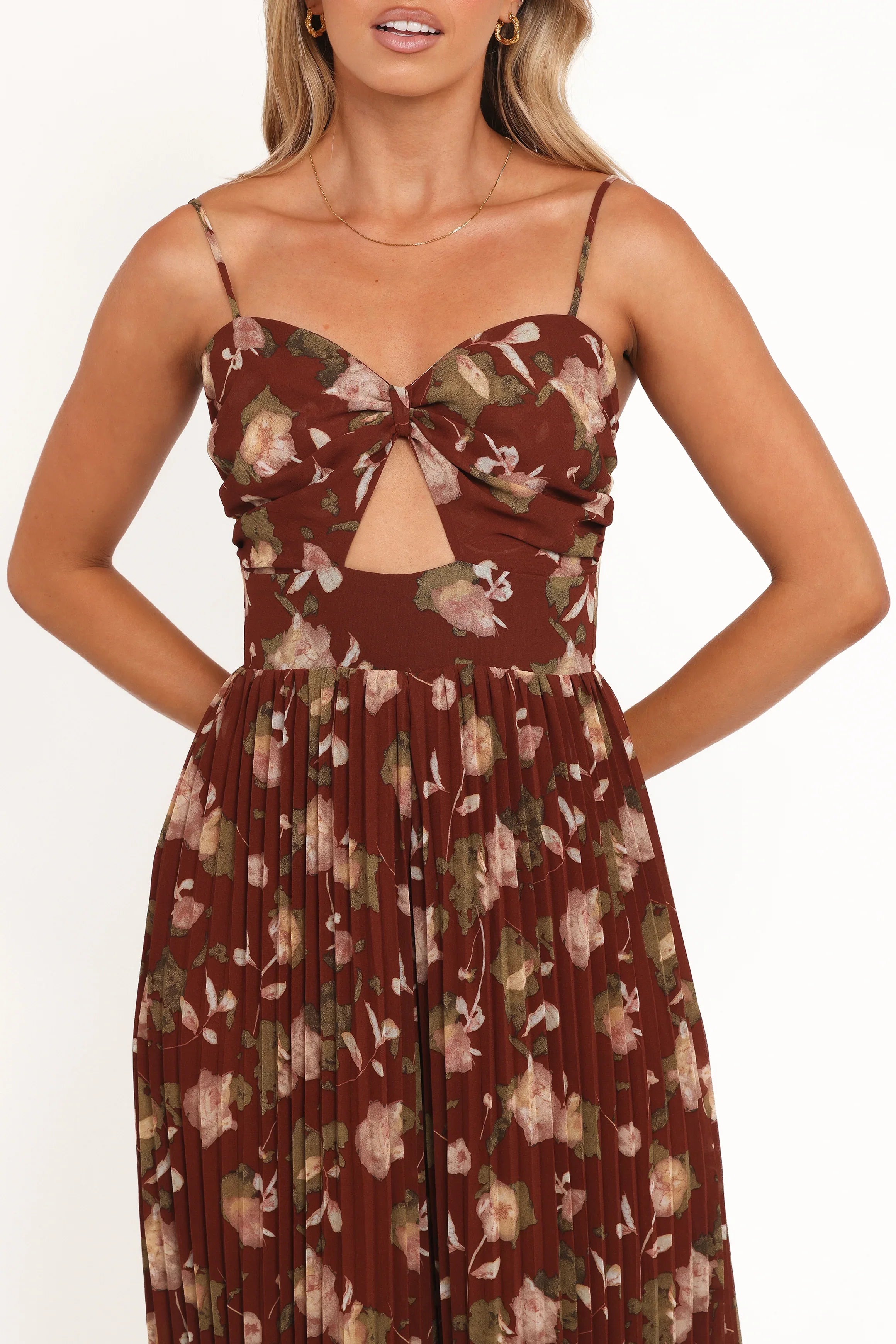 Alice Wide Leg Jumpsuit Brown Floral