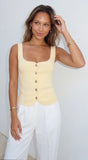 Sireya Button Up Knit Top Yellow
