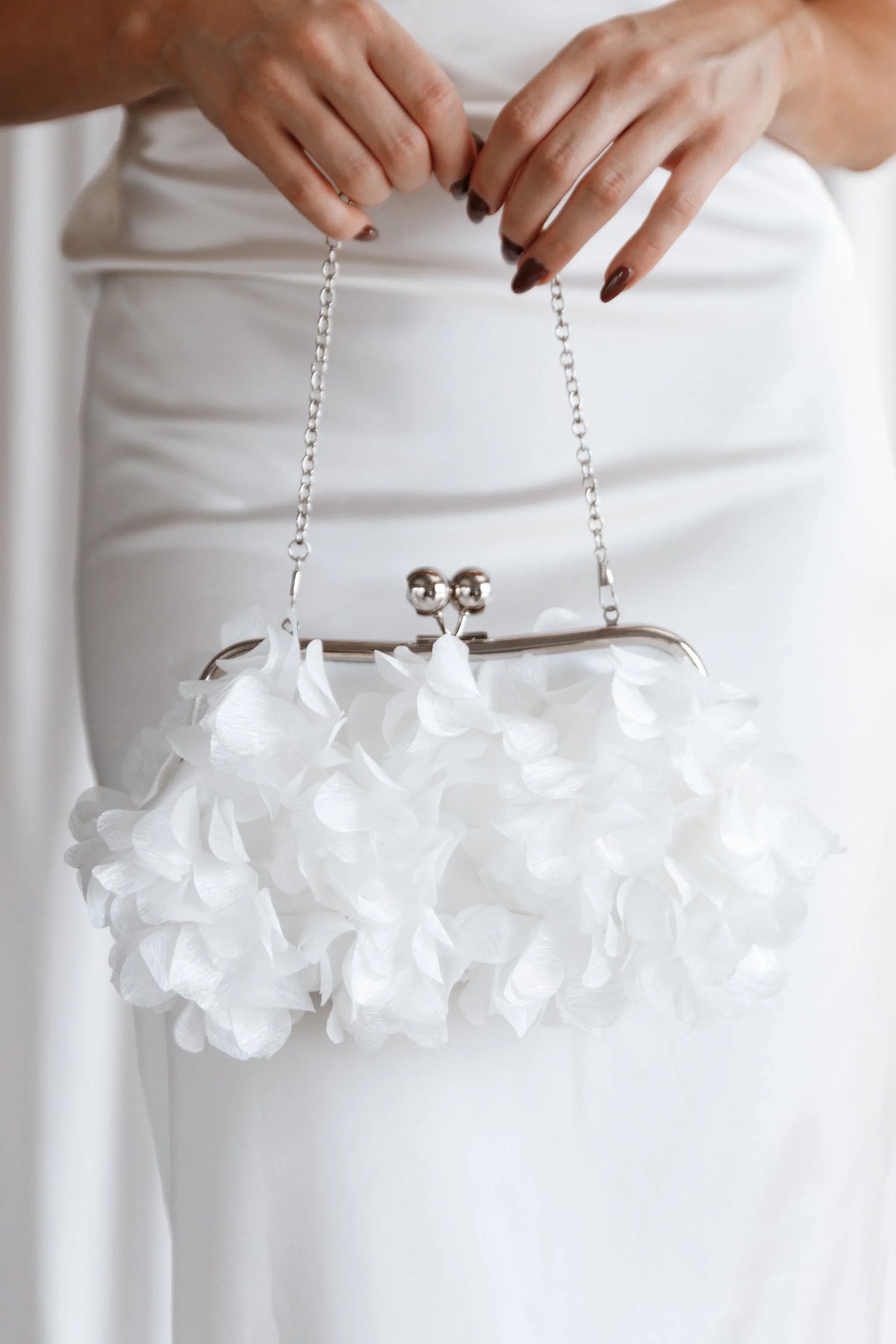 Mon Amour Floral Clutch White