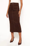 Nikko Midi Skirt Chocolate Brown