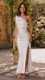 Halle One Shoulder Maxi Dress Champagne