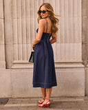 Vionetta Corset Bodice Denim Midi Dress
