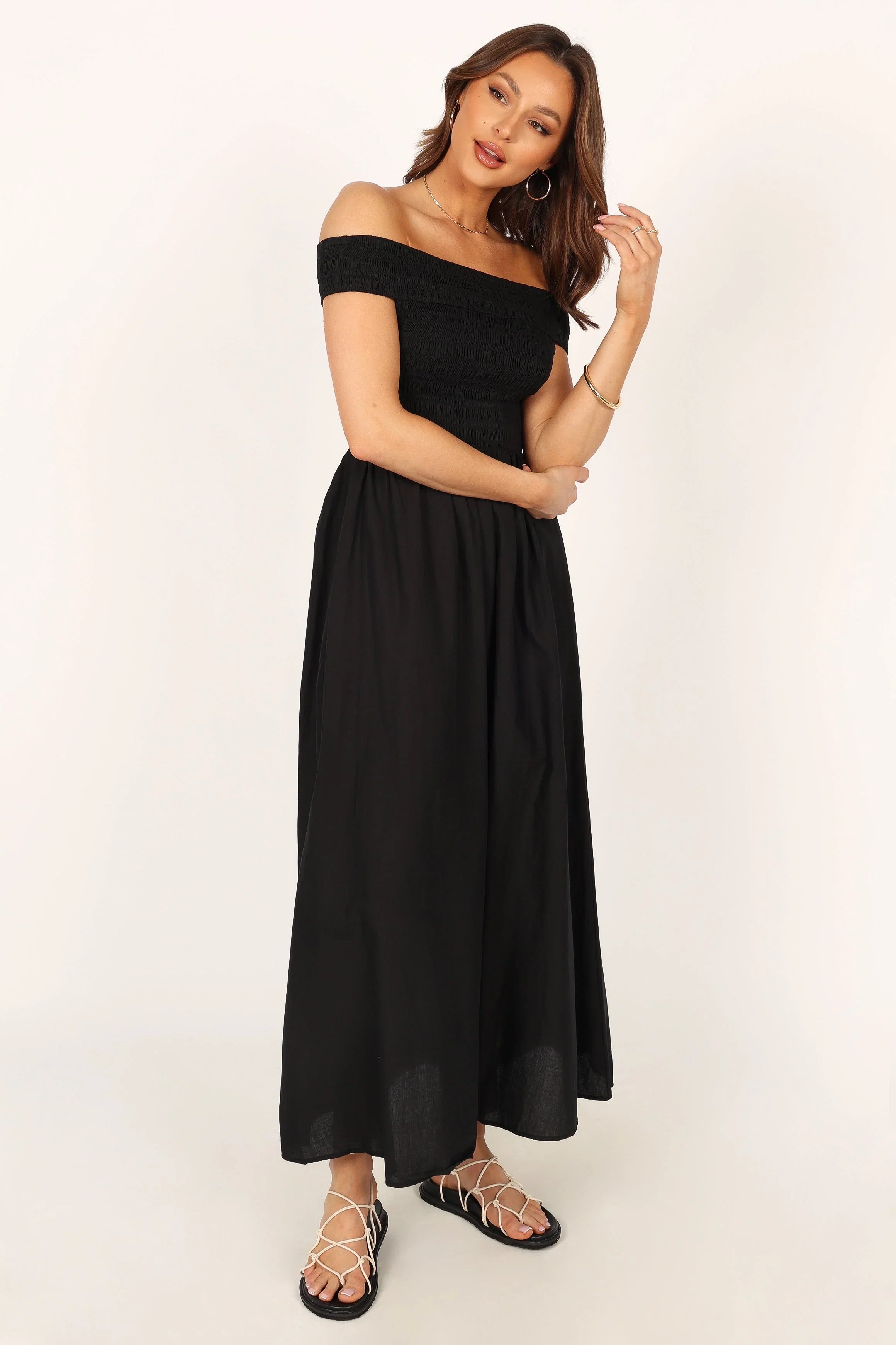 Tessa Off Shoulder Maxi Dress Black