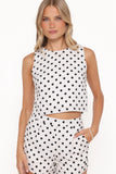 Michelle Short Set White Black Polka Dot