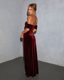 Oriena Off The Shoulder Velvet Maxi Dress