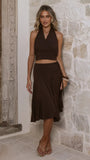 Taylin Midi Skirt Brown