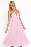 Vinny One Shoulder Maxi Dress Pink