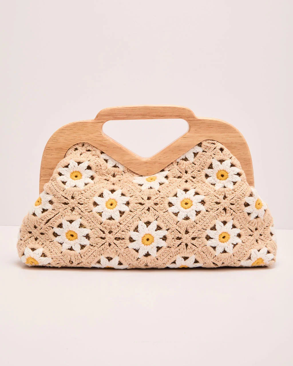 Sunspun Muse Woven Floral Clutch