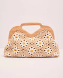 Sunspun Muse Woven Floral Clutch