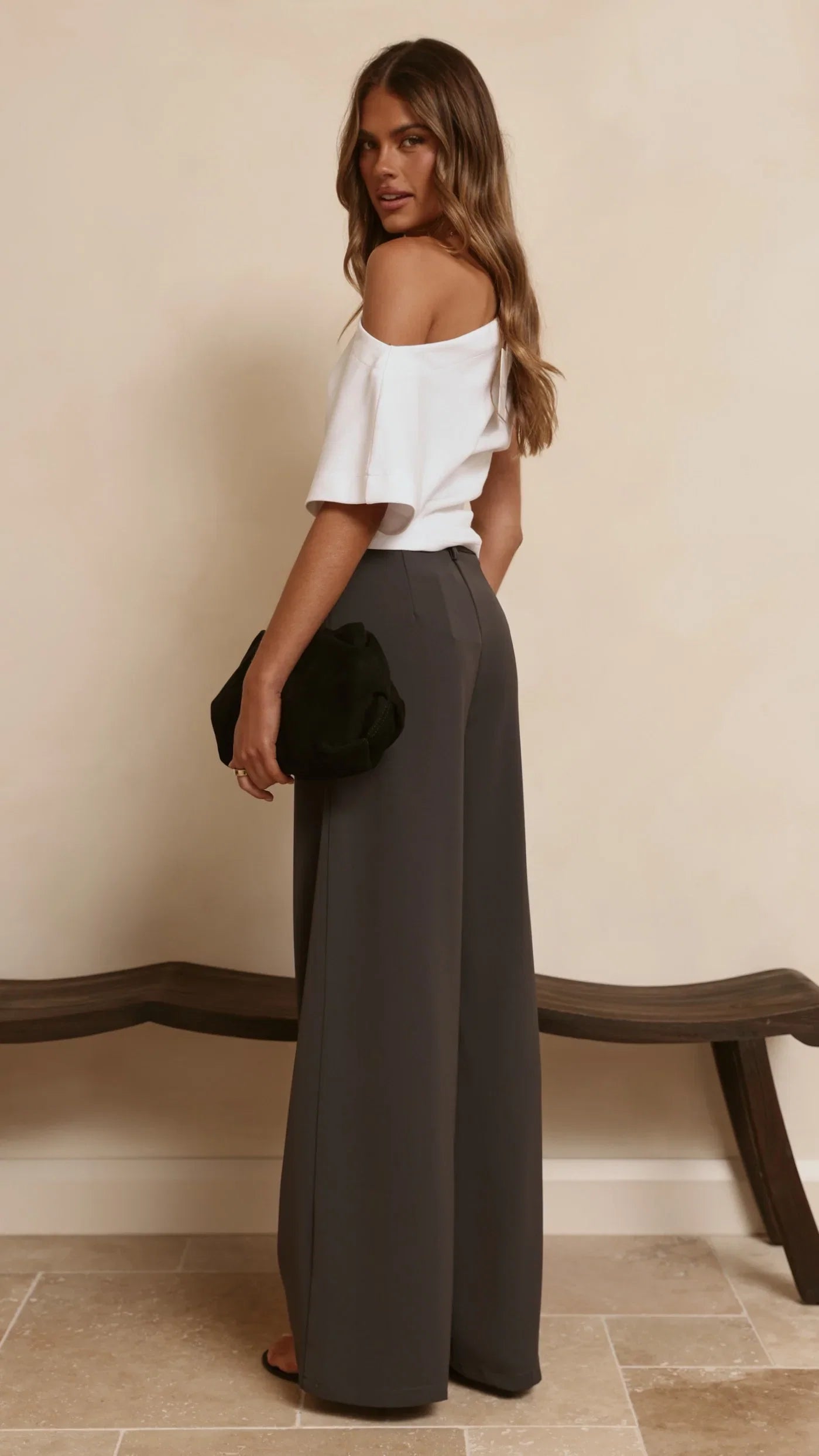 Maeva Tailored Pants Charcoal
