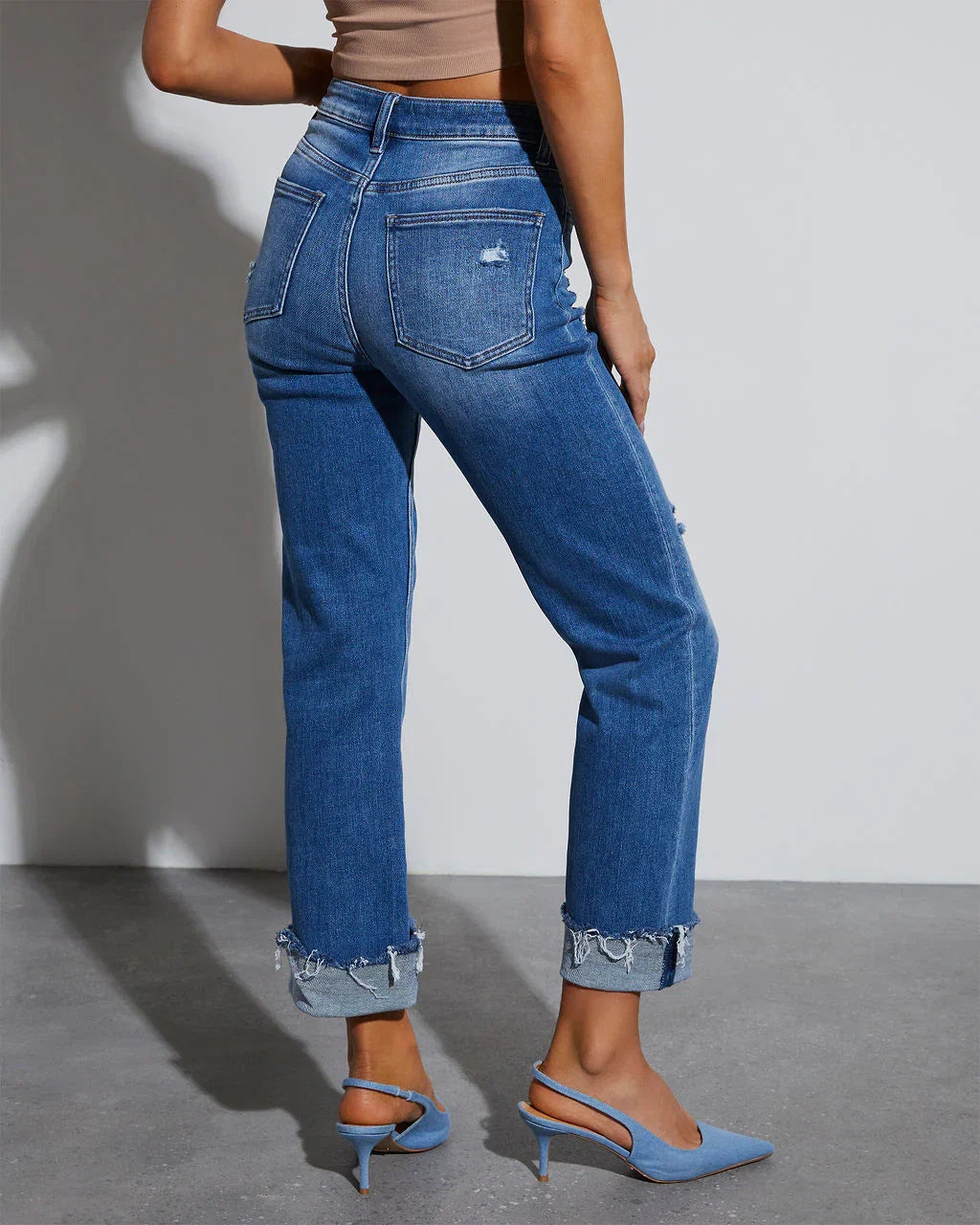 Lucy Super Stretch High Rise Slim Leg Straight Jeans