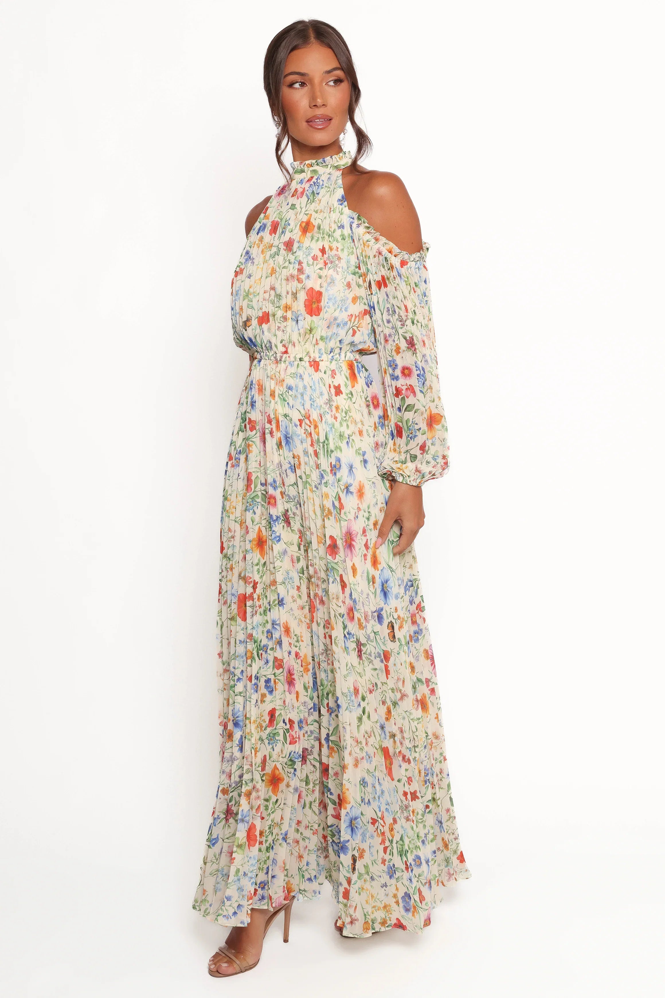 Hilary Pleated Maxi Dress Garden Floral