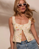 Flora Lane Linen Flyaway Floral Top