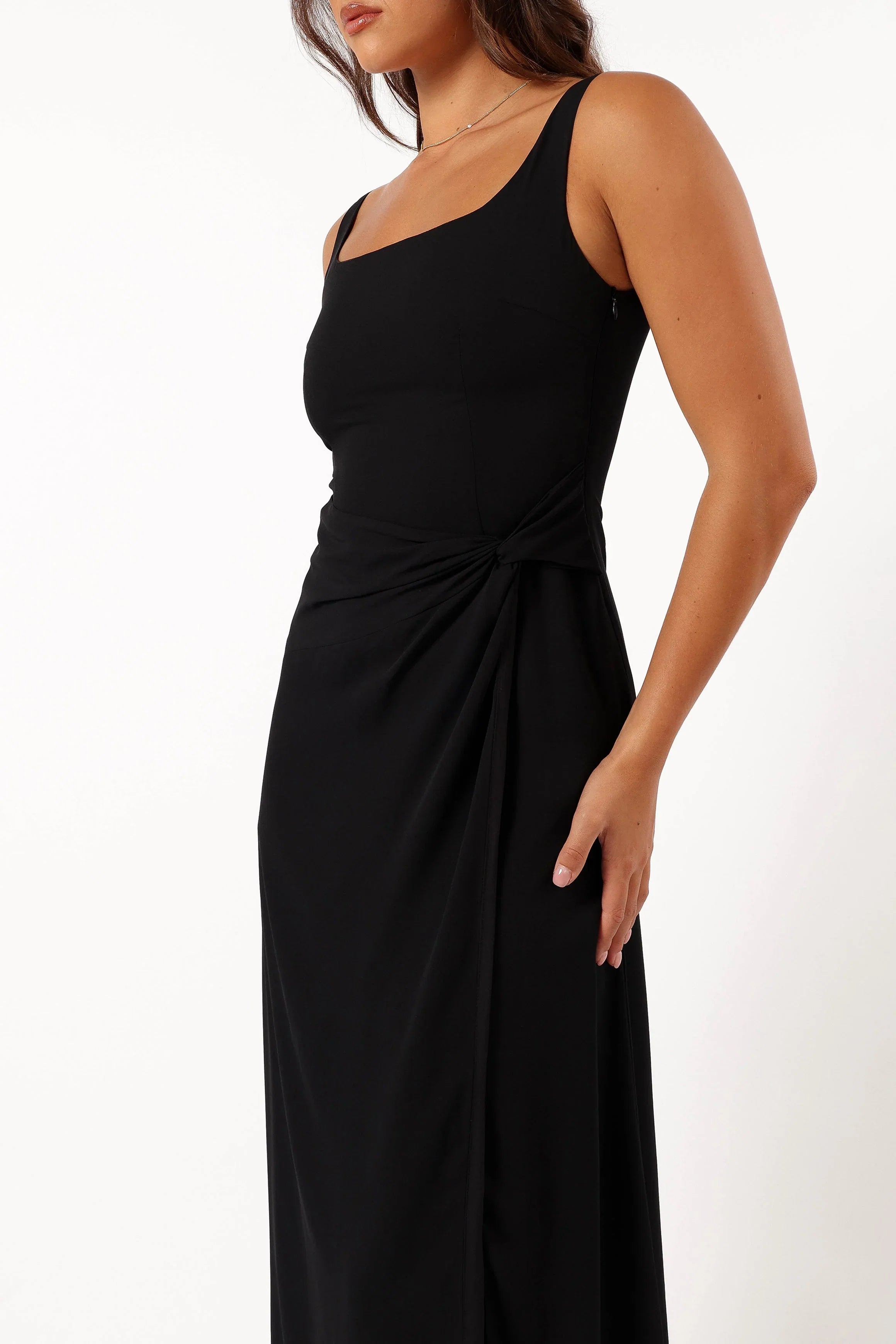 Nadea Faux Wrap Maxi Dress Black