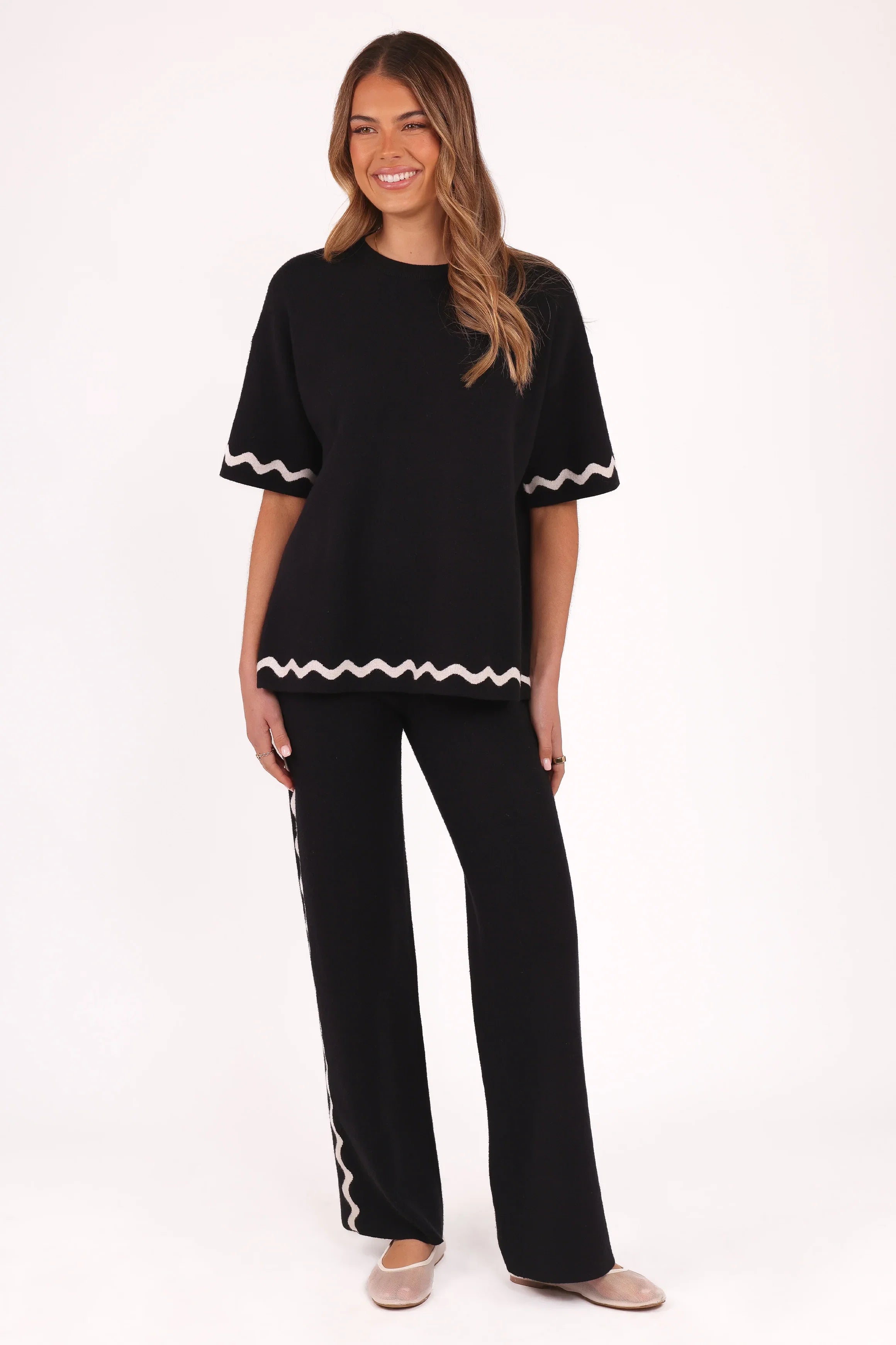 Vespa Knitted Pant Black White