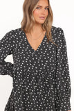 Frankie Long Sleeve Mini Dress Black Floral