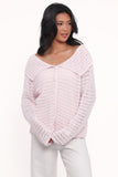 Lyra Large Collar Cardigan Pale Pink