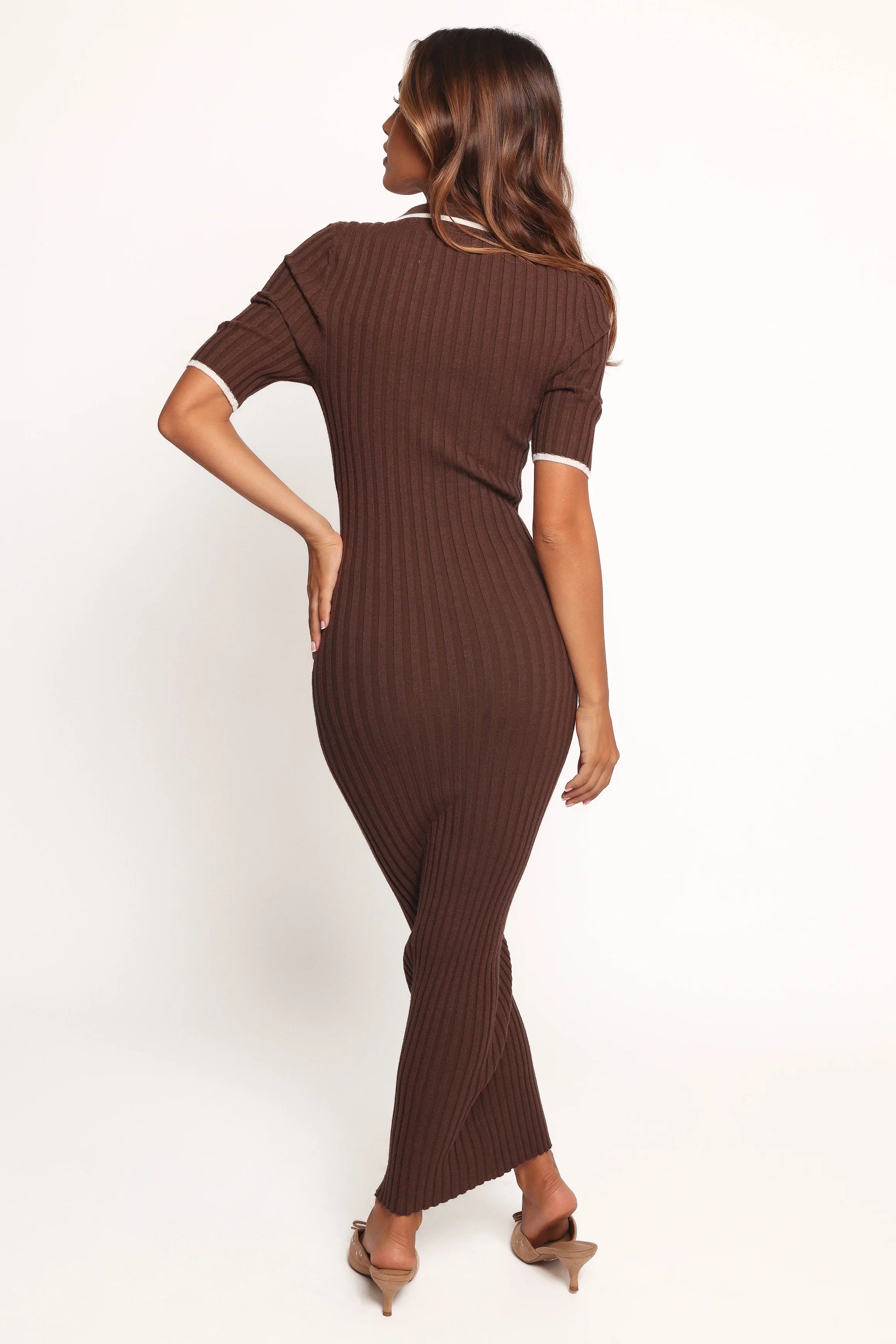 Conner Short Sleeve Knit Dress Chocolate