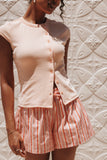 Tatum Asymmetrical Knit Top Coral