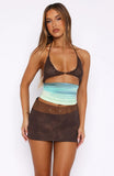 We Go Down Together Mini Skirt Brown