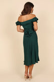 Mickenna Sweetheart Frill Midi Dress Emerald