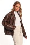 Zoe Bomber Jacket Brown