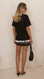 Kiki Lace Mini Skirt Cream Black Polka