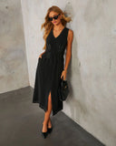 Easy Street Waist Tie Midi Dress