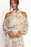Hilary Pleated Maxi Dress Garden Floral