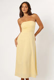 Kenna Strapless Maxi Dress Butter Yellow