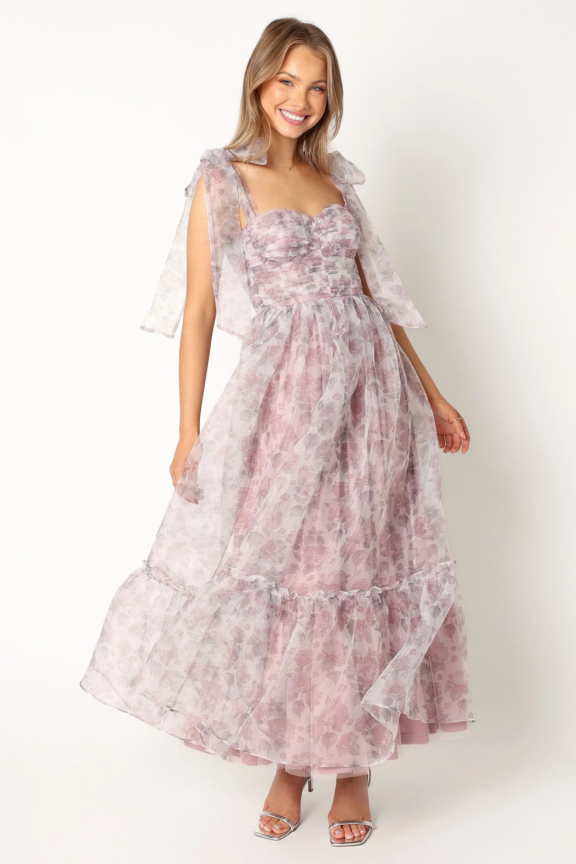 Floret Midi Dress Dark Purple