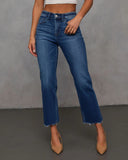 Rona Super Stretch High Rise Straight Leg Cropped Jeans