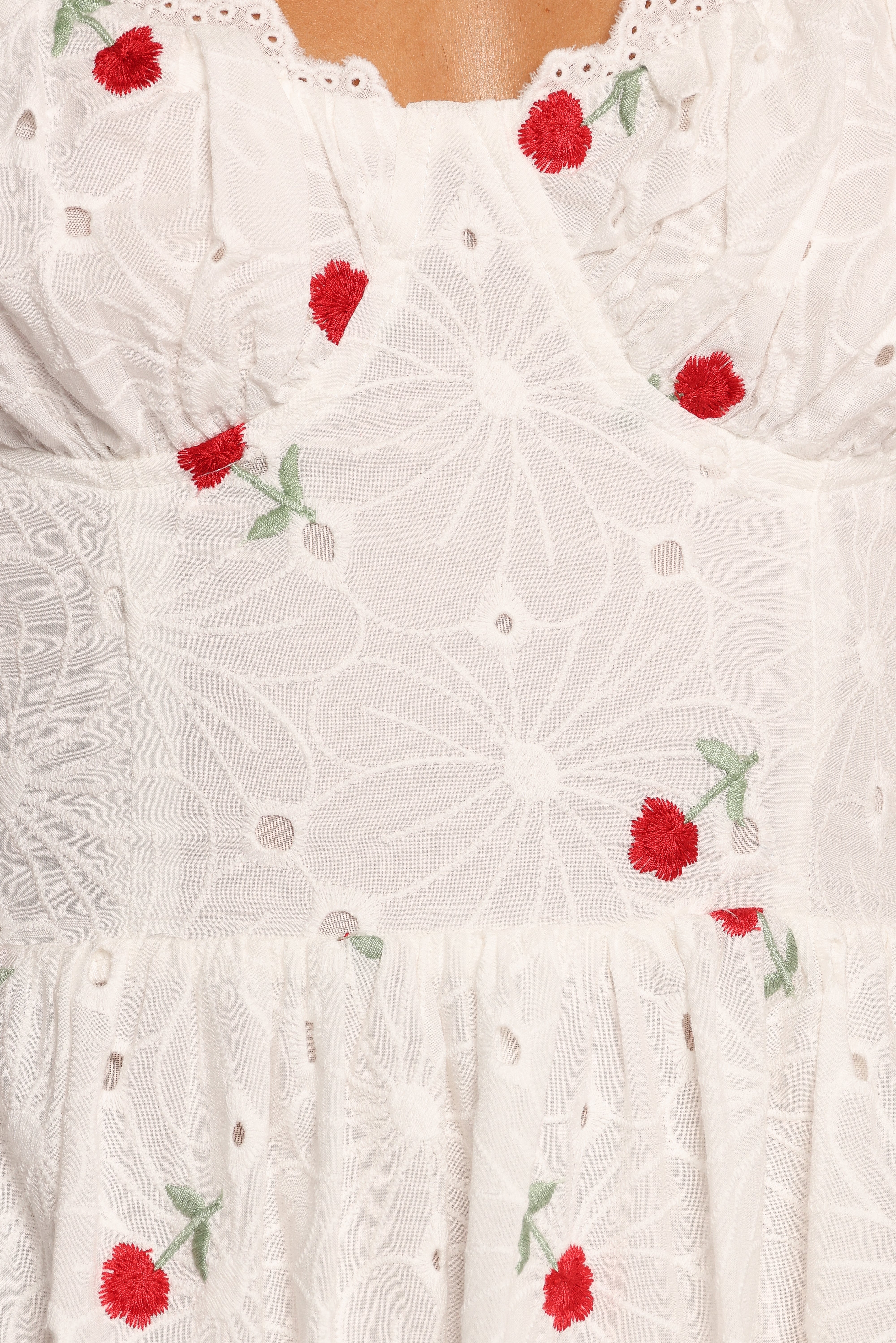Paloma Maxi Dress White Red Floral
