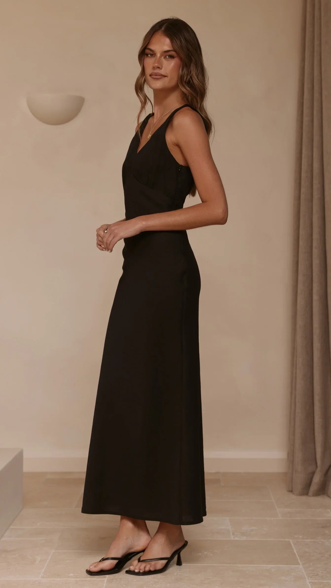 Sammie Linen Maxi Dress Black