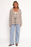 Hammond Tie Up Cardigan Taupe