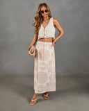 Hardin Abstract Mandala Print Maxi Skirt