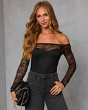 Pumpkin Path Lace Off the Shoulder Bodysuit