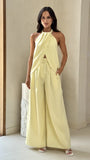 Melinda High Waist Pants Soft Yellow