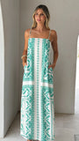 Talise Maxi Dress Green Aztec